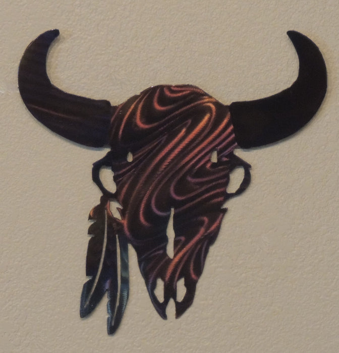 Feathered Buffalo Skull