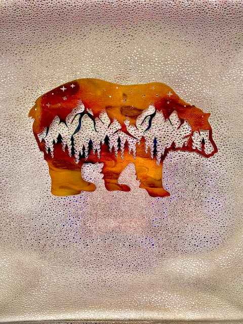 Bear with Mountain Scene