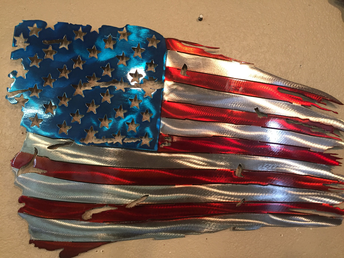 Metal Flag Art 100 AmericanMade Reflections in Metal