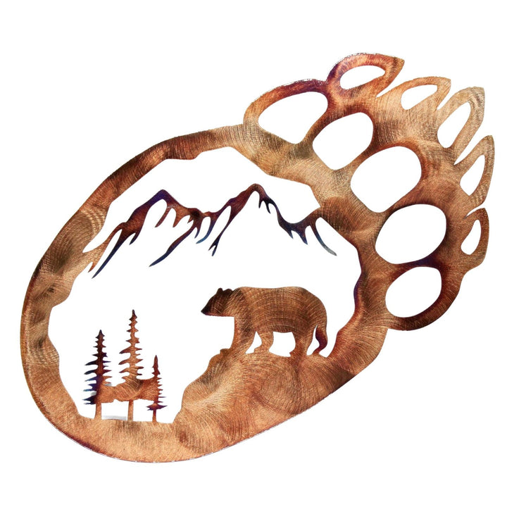 Bear Paw with Scenery Metal Wall Art